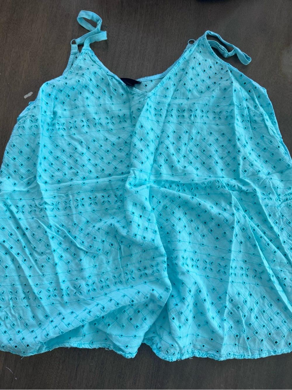 Torrid Cami Top Womens 1 Blue Eyelet Cotton Rayon Boho Summer